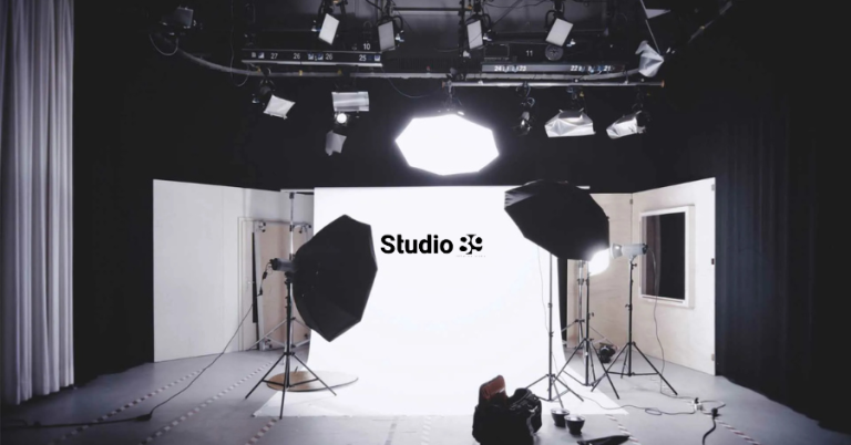 Professional podcast and video production studio Dhaka with high-end cameras, lighting, and desk setup.