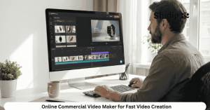 online video commercial cost Bangladesh guide with studio filming setup, lights, camera, and brand video production