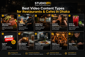 Grid of restaurant video content types