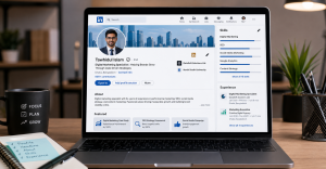 LinkedIn profile optimization mockup
