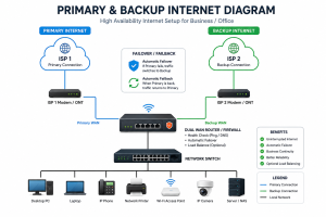 Primary and backup internet diagram
