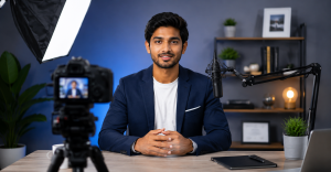 Professional video resume recording setup