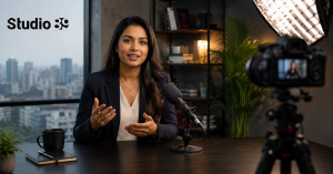 Studio lighting and camera setup for personal branding